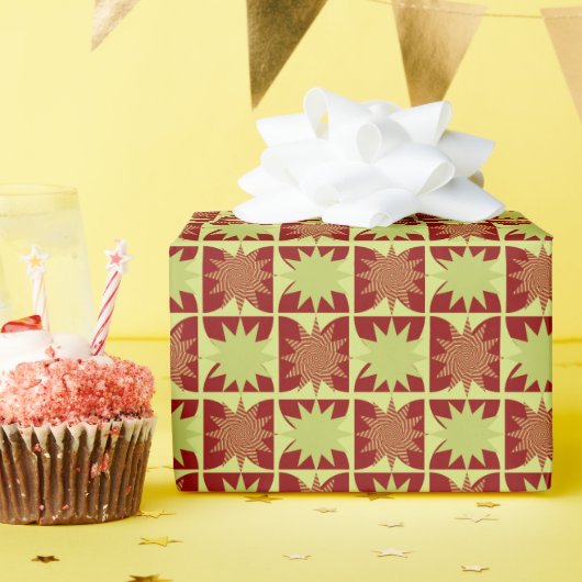 Geometrisch starburstpatroon cadeaupapier (Verjaardagsfeest)