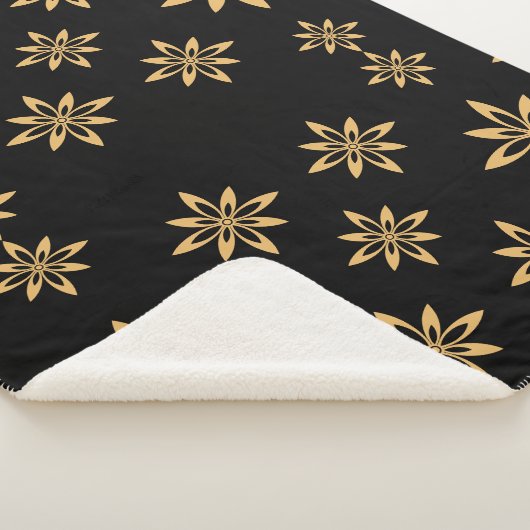 Geometrisch sterachtig bloemblad herhalend patroon sherpa deken (3/4)