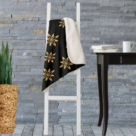 Geometrisch sterachtig bloemblad herhalend patroon sherpa deken