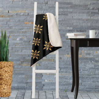 Geometrisch sterachtig bloemblad herhalend patroon sherpa deken