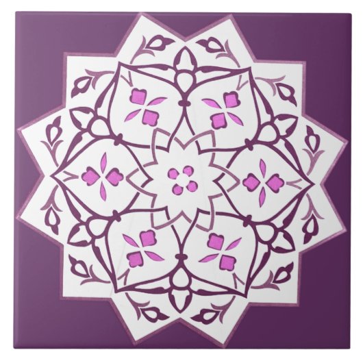 Geometrisch  stervormpatroon tegeltje (Voorkant)