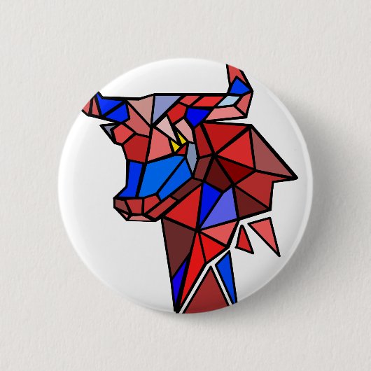 Geometrisch Stier Icoon Ronde Button 5,7 Cm (Voorkant)