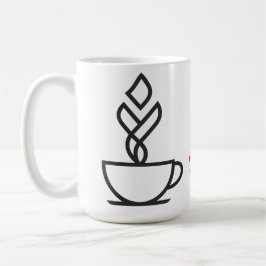 Geometrisch Stoom Koffiekop T-shirt – Minimalistis Koffiemok
