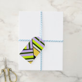 Geometrisch, stripe cadeaulabel (Met Touw)