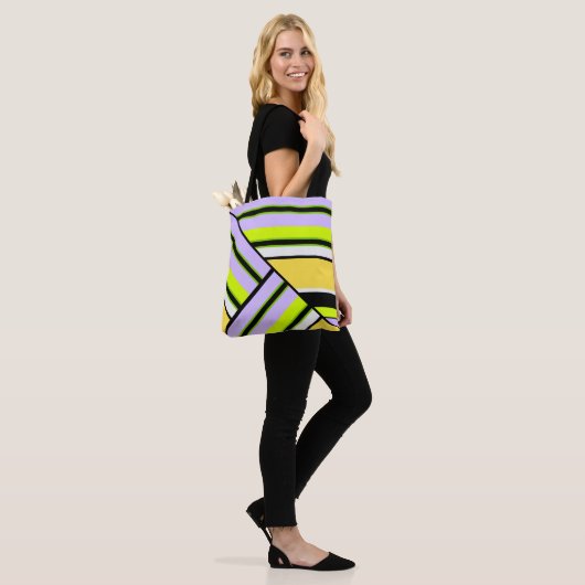 Geometrisch, stripe tote bag (Op model)