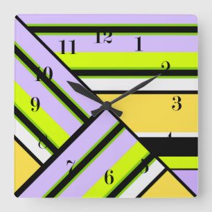Geometrisch, stripe vierkante klok