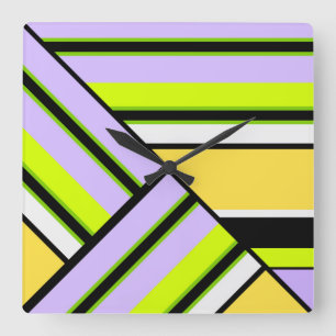 Geometrisch, stripe vierkante klok