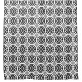 Geometrisch Stropdas-Dye Batik Pattern Black & Whi Douchegordijn (Voorkant)