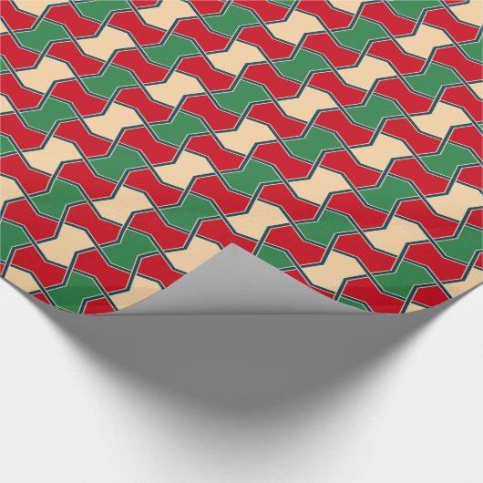Geometrisch Stropdas van de Rode Groene Rood Cadeaupapier (Hoek)