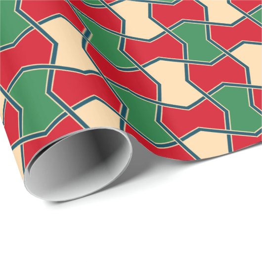 Geometrisch Stropdas van de Rode Groene Rood Cadeaupapier (Rol Hoek)