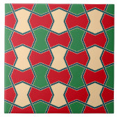 Geometrisch Stropdas van de Rode Groene Rood Tegeltje (Voorkant)