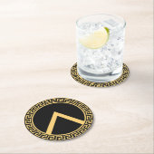 Geometrisch symbool stijlvol minimalistisch ronde kartonnen onderzetter (Insitu)