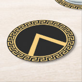 Geometrisch symbool stijlvol minimalistisch ronde kartonnen onderzetter (Gebogen)