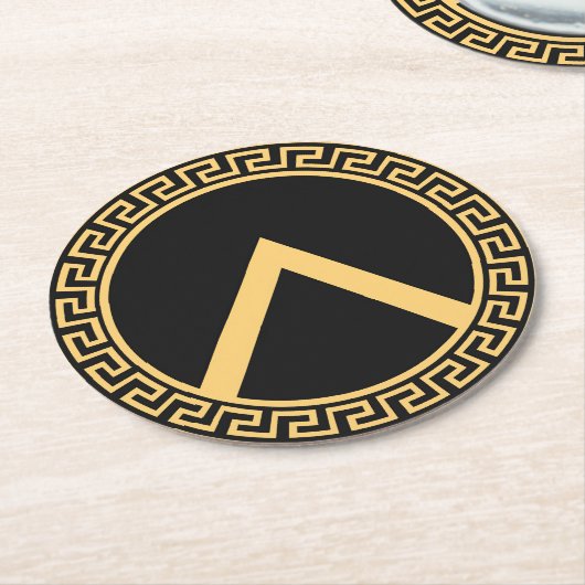 Geometrisch symbool stijlvol minimalistisch ronde kartonnen onderzetter (Gebogen)