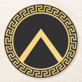 Geometrisch symbool stijlvol minimalistisch ronde kartonnen onderzetter (Voorkant)