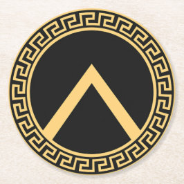 Geometrisch symbool stijlvol minimalistisch ronde kartonnen onderzetter