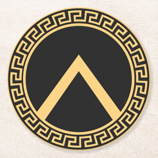 Geometrisch symbool stijlvol minimalistisch ronde kartonnen onderzetter (Voorkant)