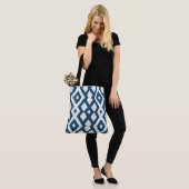 Geometrisch Tas Blauw/Witte Ontwerper (Op model)