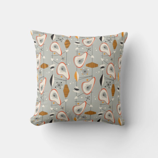Geometrisch Teal & Blauw Patroon Kussen (Voorkant)