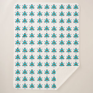 Geometrisch Teal Patroon Sherpa Deken