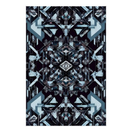 Geometrisch Tech Grid: Cybernetische Blauwdruk MK- Perfect Poster