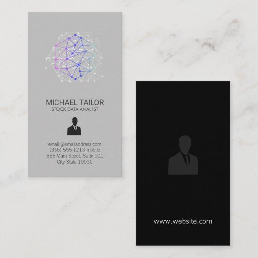geometrisch | Tech Networking Data Analyst Visitekaartje (Voorkant / Achterkant)