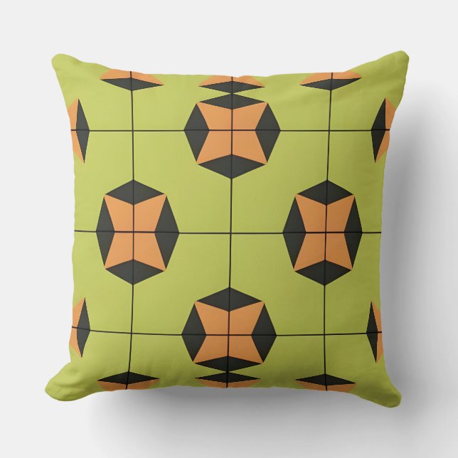 Geometrisch Tegel patroon met felle kleuren Kussen (Voorkant)