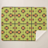 Geometrisch Tegel patroon met felle kleuren Sherpa Deken (Voorkant (horizontaal))