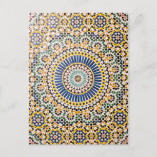 Geometrisch tegelpatroon, Marokko Briefkaart