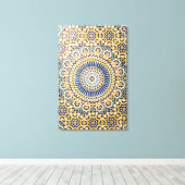 Geometrisch tegelpatroon, Marokko Canvas Afdruk (Insitu (Houten vloer))