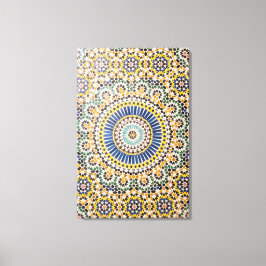 Geometrisch tegelpatroon, Marokko Canvas Afdruk