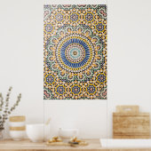 Geometrisch tegelpatroon, Marokko Poster (Keuken)