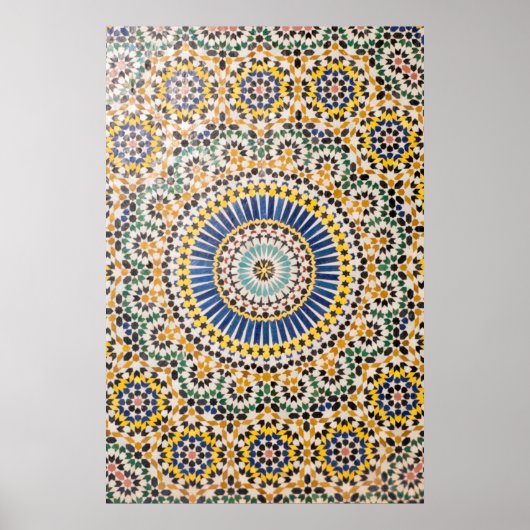 Geometrisch tegelpatroon, Marokko Poster (Voorkant)