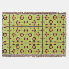 Geometrisch tegelpatroon met felle kleuren deken