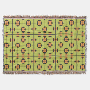 Geometrisch tegelpatroon met felle kleuren deken