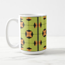 Geometrisch tegelpatroon met felle kleuren koffiemok