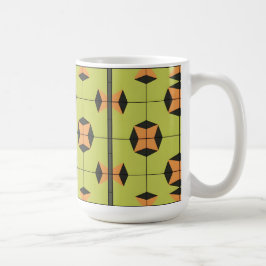 Geometrisch tegelpatroon met felle kleuren koffiemok