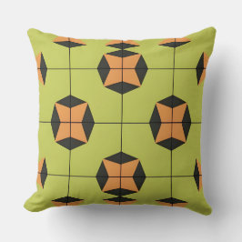 Geometrisch tegelpatroon met felle kleuren kussen