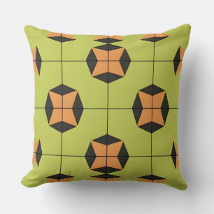 Geometrisch tegelpatroon met felle kleuren kussen