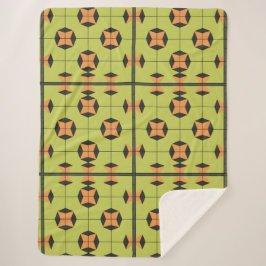 Geometrisch tegelpatroon met felle kleuren sherpa deken