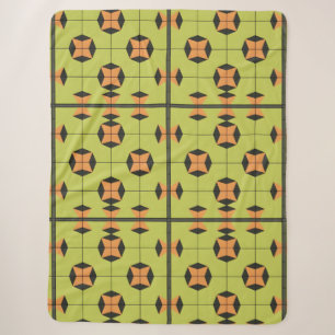 Geometrisch tegelpatroon met felle kleuren sherpa deken