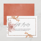 Geometrisch Terracotta Huwelijkscadeau Registratie Informatiekaartje (Voorkant / Achterkant)