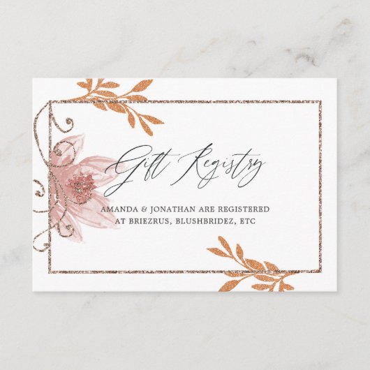 Geometrisch Terracotta Huwelijkscadeau Registratie Informatiekaartje (Voorkant)