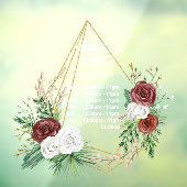 Geometrisch terrarium Bourgogne Bloemen Openingsti Raamsticker (Vel 3)