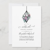 Geometrisch Terrarium Pastel Bloem Virtuele Bruilo Kaart (Voorkant)