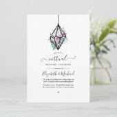 Geometrisch Terrarium Pastel Bloem Virtuele Bruilo Kaart (Staand voorkant)