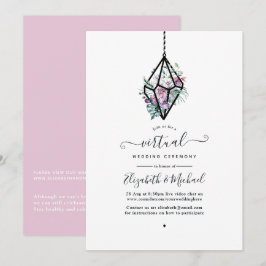 Geometrisch Terrarium Pastel Bloem Virtuele Bruilo Kaart
