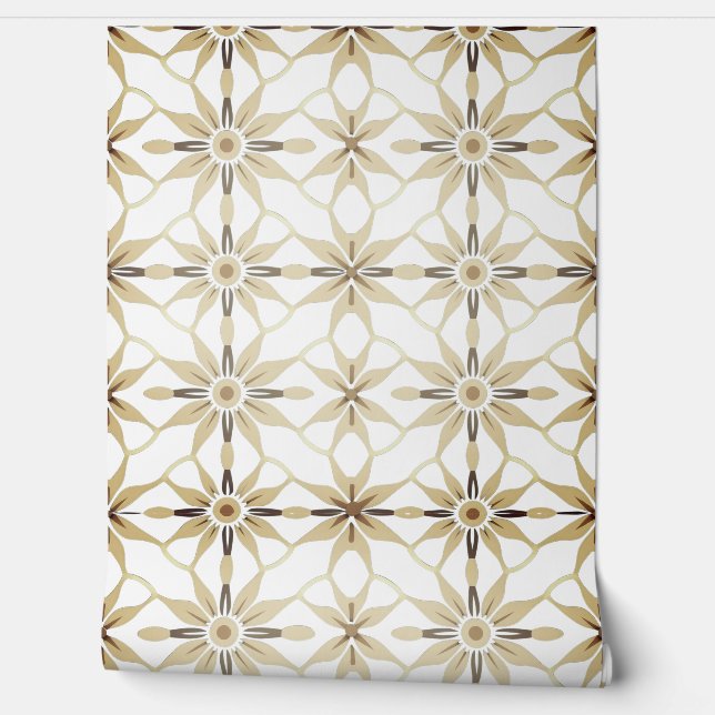 Geometrisch thai jasmijn patroon behang (Afrollen)