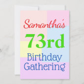 Geometrisch thema "73e verjaardag verzamelen" kaart (Voorkant)