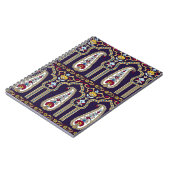 Geometrisch traditioneel paisleypatroon met rand notitieboek (Linkerzijde)